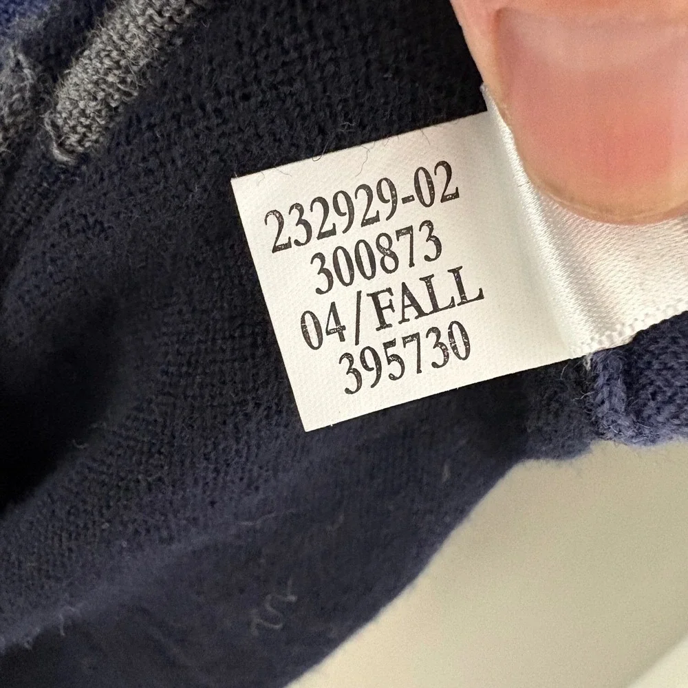 Banana Republic Sweater Men's M/L Extra Fine Merino Wool Blue Argyle Y2K Vintage